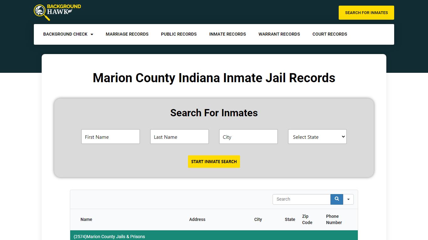 Inmate Jail Records in Marion County , Indiana